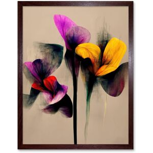 Artery8 Wall Art Print Yellow Lilac Orange Purple Abstract Iris Floral Flowers Painting Art Framed in Brown Size: W12" x H16" Brown W12" x H16" Artery8 Wall Art Print Yellow Lilac Orange Purple Abstract Iris Floral Flowers Painting Art Framed in Brown Size: W12" x H16" Brown W12" x H16"