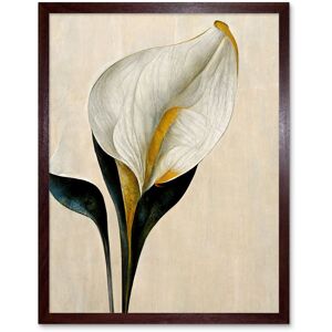 Artery8 Wall Art Print Cala Lily Lilies Flower Abstract Minimalist Painting Cream Emerald Green Mustard Art Framed in Brown Size: W12" x H16" Brown W12" x H16" Artery8 Wall Art Print Cala Lily Lilies Flower Abstract Minimalist Painting Cream Emerald Green Mustard Art Framed in Brown Size: W12" x H16" Brown W12" x H16"