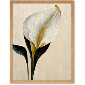 Artery8 Wall Art Print Cala Lily Lilies Flower Abstract Minimalist Painting Cream Emerald Green Mustard Art Framed in Light Oak Size: W12" x H16" Light Oak W12" x H16" Artery8 Wall Art Print Cala Lily Lilies Flower Abstract Minimalist Painting Cream Emerald Green Mustard Art Framed in Light Oak Size: W12" x H16" Light Oak W12" x H16"
