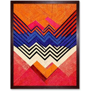 Artery8 Wall Art Print Memphis Design Geometric Retro Abstract Orange Red Blue Cream Painting Art Framed in Brown Size: W12" x H16" Brown W12" x H16" Artery8 Wall Art Print Memphis Design Geometric Retro Abstract Orange Red Blue Cream Painting Art Framed in Brown Size: W12" x H16" Brown W12" x H16"