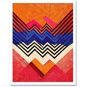 Artery8 Wall Art Print Memphis Design Geometric Retro Abstract Orange Red Blue Cream Painting Art Framed in White Size: W12" x H16" White W12" x H16" Artery8 Wall Art Print Memphis Design Geometric Retro Abstract Orange Red Blue Cream Painting Art Framed in White Size: W12" x H16" White W12" x H16"