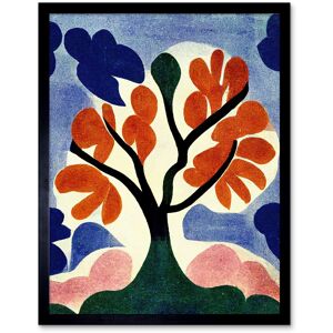 Artery8 Wall Art Print Abstract Painting Bright Matisse Style Lone Tree Painting Orange Blue Pink Green Art Framed Size: W12" x H16" Multicolor W12" x H16" Artery8 Wall Art Print Abstract Painting Bright Matisse Style Lone Tree Painting Orange Blue Pink Green Art Framed Size: W12" x H16" Multicolor W12" x H16"