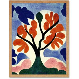 Artery8 Wall Art Print Abstract Painting Bright Matisse Style Lone Tree Painting Orange Blue Pink Green Art Framed in Light Oak Size: W12" x H16" Light Oak W12" x H16" Artery8 Wall Art Print Abstract Painting Bright Matisse Style Lone Tree Painting Orange Blue Pink Green Art Framed in Light Oak Size: W12" x H16" Light Oak W12" x H16"