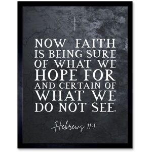 Artery8 Wall Art Print Hebrews 11:1 Faith is Being Sure of What We Hope For Christian Bible Verse Quote Scripture Typography Art Framed Black W12" x H16" Artery8 Wall Art Print Hebrews 11:1 Faith is Being Sure of What We Hope For Christian Bible Verse Quote Scripture Typography Art Framed Black W12" x H16"