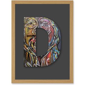 Artery8 Letter D Multicoloured Face Wall Decorative Graffiti Mural Alphabet Initial Stencil Artwork Framed Wall Art Print A4 in Light Oak Light Oak Artery8 Letter D Multicoloured Face Wall Decorative Graffiti Mural Alphabet Initial Stencil Artwork Framed Wall Art Print A4 in Light Oak Light Oak