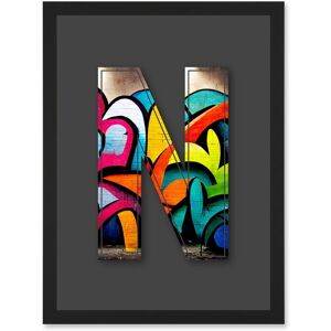 Artery8 Letter N Tagging Multicoloured Decorative Graffiti Mural Alphabet Initial Stencil Artwork Framed Wall Art Print A4 in Black Black Artery8 Letter N Tagging Multicoloured Decorative Graffiti Mural Alphabet Initial Stencil Artwork Framed Wall Art Print A4 in Black Black