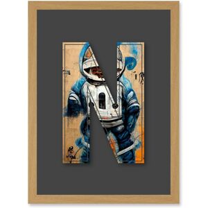Artery8 Letter N Space Man Decorative Graffiti Mural Alphabet Initial Stencil Artwork Framed Wall Art Print A4 in Light Oak Light Oak Artery8 Letter N Space Man Decorative Graffiti Mural Alphabet Initial Stencil Artwork Framed Wall Art Print A4 in Light Oak Light Oak