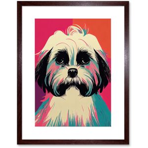 Artery8 Wall Art Print Modern Cute Shih Tzu Dog Vibrant Bright Portrait in Pink Blue Orange Cream Artwork Framed 9X7 Inch in Brown Size: W7" x H9" Brown W7" x H9" Artery8 Wall Art Print Modern Cute Shih Tzu Dog Vibrant Bright Portrait in Pink Blue Orange Cream Artwork Framed 9X7 Inch in Brown Size: W7" x H9" Brown W7" x H9"