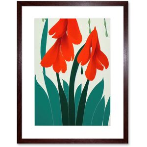 Artery8 Wall Art Print Modern Abstract Crimson Red Bloom Wild Flowers Teal Leaves on White Artwork Framed 9X7 Inch in Brown Size: W7" x H9" Brown W7" x H9" Artery8 Wall Art Print Modern Abstract Crimson Red Bloom Wild Flowers Teal Leaves on White Artwork Framed 9X7 Inch in Brown Size: W7" x H9" Brown W7" x H9"