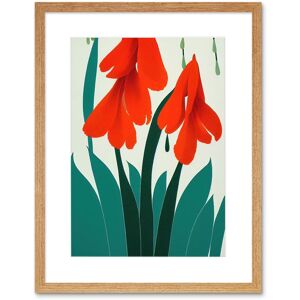 Artery8 Wall Art Print Modern Abstract Crimson Red Bloom Wild Flowers Teal Leaves on White Artwork Framed 9X7 Inch in Beige Size: W7" x H9" Beige W7" x H9" Artery8 Wall Art Print Modern Abstract Crimson Red Bloom Wild Flowers Teal Leaves on White Artwork Framed 9X7 Inch in Beige Size: W7" x H9" Beige W7" x H9"