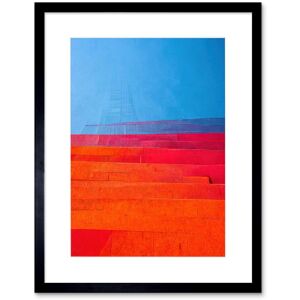 Artery8 Wall Art Print Abstract Minimalist Steps Painting Blue Purple Pink Orange Red Artwork Framed 9X7 Inch in Black Size: W7" x H9" Black W7" x H9" Artery8 Wall Art Print Abstract Minimalist Steps Painting Blue Purple Pink Orange Red Artwork Framed 9X7 Inch in Black Size: W7" x H9" Black W7" x H9"