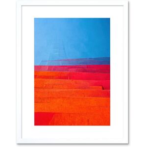 Artery8 Wall Art Print Abstract Minimalist Steps Painting Blue Purple Pink Orange Red Artwork Framed 9X7 Inch in White Size: W7" x H9" White W7" x H9" Artery8 Wall Art Print Abstract Minimalist Steps Painting Blue Purple Pink Orange Red Artwork Framed 9X7 Inch in White Size: W7" x H9" White W7" x H9"