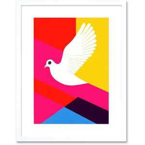Artery8 Wall Art Print White Peace Dove Vibrant Colourful Geometric Multi Colour Graphic Design Artwork Framed 9X7 Inch Size: W7" x H9" White W7" x H9" Artery8 Wall Art Print White Peace Dove Vibrant Colourful Geometric Multi Colour Graphic Design Artwork Framed 9X7 Inch Size: W7" x H9" White W7" x H9"