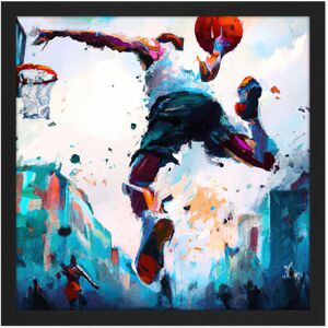 Artery8 Wall Art Print City Basketball Slam Dunk Sport Splatter Watercolour Painting Teal Orange Square Framed Picture 16X16 Inch Size: W16" x H16" Black W16" x H16" Artery8 Wall Art Print City Basketball Slam Dunk Sport Splatter Watercolour Painting Teal Orange Square Framed Picture 16X16 Inch Size: W16" x H16" Black W16" x H16"