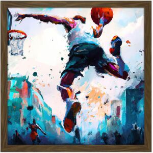 Artery8 Wall Art Print City Basketball Slam Dunk Sport Splatter Watercolour Painting Teal Orange Square Framed Picture 16X16 Inch Size: W16" x H16" Brown W16" x H16" Artery8 Wall Art Print City Basketball Slam Dunk Sport Splatter Watercolour Painting Teal Orange Square Framed Picture 16X16 Inch Size: W16" x H16" Brown W16" x H16"