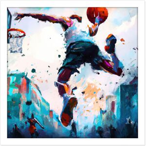 Artery8 Wall Art Print City Basketball Slam Dunk Sport Splatter Watercolour Painting Teal Orange Square Framed Picture 16X16 Inch Size: W16" x H16" White W16" x H16" Artery8 Wall Art Print City Basketball Slam Dunk Sport Splatter Watercolour Painting Teal Orange Square Framed Picture 16X16 Inch Size: W16" x H16" White W16" x H16"