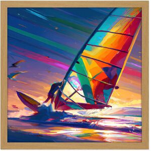 Artery8 Wall Art Print Windsurfer Windsurfing Retro Vibrant Multicoloured Bright Watercolour Water Sport Square Framed Picture 16X16 Inch Light Oak W16" x H16" Artery8 Wall Art Print Windsurfer Windsurfing Retro Vibrant Multicoloured Bright Watercolour Water Sport Square Framed Picture 16X16 Inch Light Oak W16" x H16"