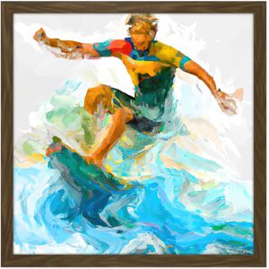 Artery8 Wall Art Print Surfer Surfing Riding Point Break Wave Water Sport Sea Oil Painting Square Framed Picture 16X16 Inch Size: W16" x H16" Brown W16" x H16" Artery8 Wall Art Print Surfer Surfing Riding Point Break Wave Water Sport Sea Oil Painting Square Framed Picture 16X16 Inch Size: W16" x H16" Brown W16" x H16"