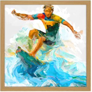 Artery8 Wall Art Print Surfer Surfing Riding Point Break Wave Water Sport Sea Oil Painting Square Framed Picture 16X16 Inch Size: W16" x H16" Light Oak W16" x H16" Artery8 Wall Art Print Surfer Surfing Riding Point Break Wave Water Sport Sea Oil Painting Square Framed Picture 16X16 Inch Size: W16" x H16" Light Oak W16" x H16"