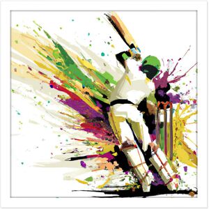 Artery8 Wall Art Print Sports in Motion Cricket Batsman Splatter Style Painting Square Framed Picture 16X16 Inch in White Size: W16" x H16" White W16" x H16" Artery8 Wall Art Print Sports in Motion Cricket Batsman Splatter Style Painting Square Framed Picture 16X16 Inch in White Size: W16" x H16" White W16" x H16"