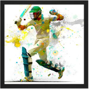 Artery8 Wall Art Print Sports Cricket Batsman Motion Throw Splatter Oil Painting Square Framed Picture 16X16 Inch in Black Size: W16" x H16" Black W16" x H16" Artery8 Wall Art Print Sports Cricket Batsman Motion Throw Splatter Oil Painting Square Framed Picture 16X16 Inch in Black Size: W16" x H16" Black W16" x H16"