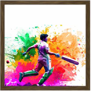 Artery8 Wall Art Print Indian Cricket Batsman Sports Colour Burst Splatter Orange Pink Painting Square Framed Picture 16X16 Inch Size: W16" x H16" Brown W16" x H16" Artery8 Wall Art Print Indian Cricket Batsman Sports Colour Burst Splatter Orange Pink Painting Square Framed Picture 16X16 Inch Size: W16" x H16" Brown W16" x H16"