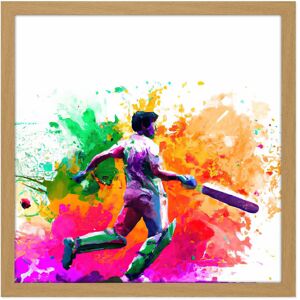 Artery8 Wall Art Print Indian Cricket Batsman Sports Colour Burst Splatter Orange Pink Painting Square Framed Picture 16X16 Inch Size: W16" x H16" Light Oak W16" x H16" Artery8 Wall Art Print Indian Cricket Batsman Sports Colour Burst Splatter Orange Pink Painting Square Framed Picture 16X16 Inch Size: W16" x H16" Light Oak W16" x H16"
