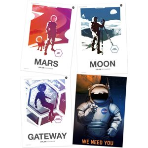Artery8 Wall Art Print NASA Modern Explorers Explore We Need You Moon to Mars Lunar Architect Dune Scout Gateway Commander A4 Poster Pack of 4 Multicolor A4 Artery8 Wall Art Print NASA Modern Explorers Explore We Need You Moon to Mars Lunar Architect Dune Scout Gateway Commander A4 Poster Pack of 4 Multicolor A4
