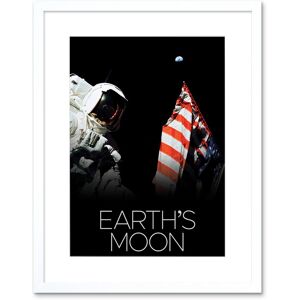 Artery8 Wall Art Print NASA Our Solar System Moon Apollo 17 Moonwalk American Flag Artwork Framed 9X7 Inch in White Size: W7" x H9" White W7" x H9" Artery8 Wall Art Print NASA Our Solar System Moon Apollo 17 Moonwalk American Flag Artwork Framed 9X7 Inch in White Size: W7" x H9" White W7" x H9"