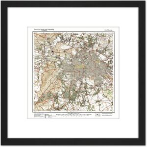 Artery8 Map Antique 1922 Reich Office Berlin City Old Replica 8X8 Inch Square Wooden Framed Wall Art Print Picture with Mount in Black Black Artery8 Map Antique 1922 Reich Office Berlin City Old Replica 8X8 Inch Square Wooden Framed Wall Art Print Picture with Mount in Black Black