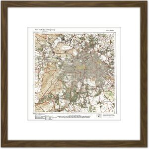 Artery8 Map Antique 1922 Reich Office Berlin City Old Replica 8X8 Inch Square Wooden Framed Wall Art Print Picture with Mount in Brown Brown Artery8 Map Antique 1922 Reich Office Berlin City Old Replica 8X8 Inch Square Wooden Framed Wall Art Print Picture with Mount in Brown Brown