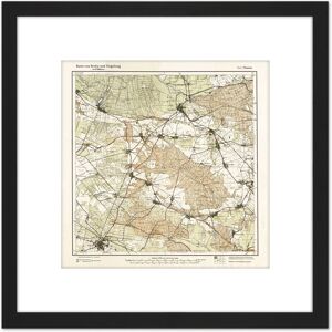 Artery8 Map Antique 1922 Reich Office Nauen Berlin Old Replica 8X8 Inch Square Wooden Framed Wall Art Print Picture with Mount in Black Black Artery8 Map Antique 1922 Reich Office Nauen Berlin Old Replica 8X8 Inch Square Wooden Framed Wall Art Print Picture with Mount in Black Black