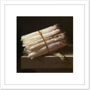 Artery8 Adriaen Coorte Still Life With Asparagus Painting 8X8 Inch Square Wooden Framed Wall Art Print Picture with Mount in White White Artery8 Adriaen Coorte Still Life With Asparagus Painting 8X8 Inch Square Wooden Framed Wall Art Print Picture with Mount in White White