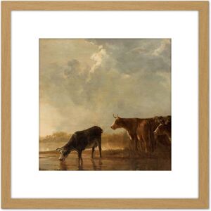Artery8 Aelbert Cuyp River Landscape With Cows Painting 8X8 Inch Square Wooden Framed Wall Art Print Picture with Mount in Light Oak Light Oak Artery8 Aelbert Cuyp River Landscape With Cows Painting 8X8 Inch Square Wooden Framed Wall Art Print Picture with Mount in Light Oak Light Oak