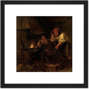 Artery8 Gabriel Metsu The Weapon Smith Painting 8X8 Inch Square Wooden Framed Wall Art Print Picture with Mount in Black Black Artery8 Gabriel Metsu The Weapon Smith Painting 8X8 Inch Square Wooden Framed Wall Art Print Picture with Mount in Black Black