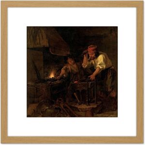 Artery8 Gabriel Metsu The Weapon Smith Painting 8X8 Inch Square Wooden Framed Wall Art Print Picture with Mount in Light Oak Light Oak Artery8 Gabriel Metsu The Weapon Smith Painting 8X8 Inch Square Wooden Framed Wall Art Print Picture with Mount in Light Oak Light Oak
