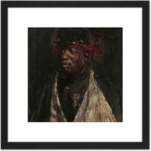 Artery8 Isaac Israels Portrait Of A Wounded Knil Soldier 8X8 Inch Square Wooden Framed Wall Art Print Picture with Mount in Black Black Artery8 Isaac Israels Portrait Of A Wounded Knil Soldier 8X8 Inch Square Wooden Framed Wall Art Print Picture with Mount in Black Black