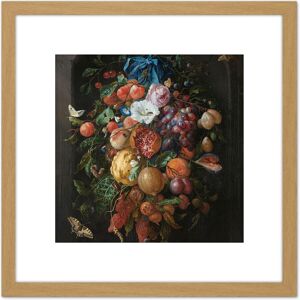 Artery8 De Heem Still Life Festoon Of Fruit & Flowers 8X8 Inch Square Wooden Framed Wall Art Print Picture with Mount in Light Oak Light Oak Artery8 De Heem Still Life Festoon Of Fruit & Flowers 8X8 Inch Square Wooden Framed Wall Art Print Picture with Mount in Light Oak Light Oak