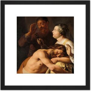 Artery8 Jan Lievens Samson & Delilah Bible Paitning 8X8 Inch Square Wooden Framed Wall Art Print Picture with Mount in Black Black Artery8 Jan Lievens Samson & Delilah Bible Paitning 8X8 Inch Square Wooden Framed Wall Art Print Picture with Mount in Black Black