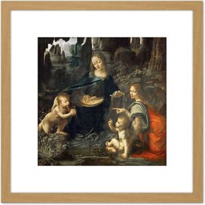 Artery8 Leonardo Da Vinci Virgin Of The Rocks Painting 8X8 Inch Square Wooden Framed Wall Art Print Picture with Mount in Light Oak Light Oak Artery8 Leonardo Da Vinci Virgin Of The Rocks Painting 8X8 Inch Square Wooden Framed Wall Art Print Picture with Mount in Light Oak Light Oak