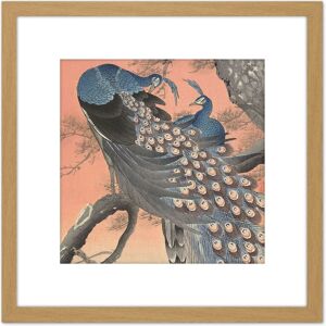 Artery8 Ohara Koson Two Peacocks On Tree Branch Painting 8X8 Inch Square Wooden Framed Wall Art Print Picture with Mount in Light Oak Light Oak Artery8 Ohara Koson Two Peacocks On Tree Branch Painting 8X8 Inch Square Wooden Framed Wall Art Print Picture with Mount in Light Oak Light Oak