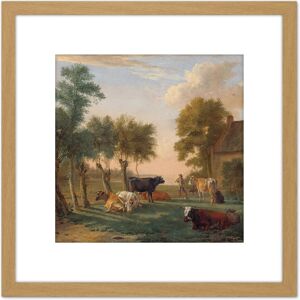 Artery8 Paul Gabriel Cows In A Meadow Near A Farm Painting 8X8 Inch Square Wooden Framed Wall Art Print Picture with Mount in Light Oak Light Oak Artery8 Paul Gabriel Cows In A Meadow Near A Farm Painting 8X8 Inch Square Wooden Framed Wall Art Print Picture with Mount in Light Oak Light Oak