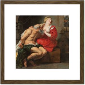 Artery8 Peter Paul Rubens Cimon & Pero Roman Charity 8X8 Inch Square Wooden Framed Wall Art Print Picture with Mount in Brown Brown Artery8 Peter Paul Rubens Cimon & Pero Roman Charity 8X8 Inch Square Wooden Framed Wall Art Print Picture with Mount in Brown Brown