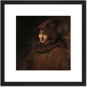 Artery8 Rembrandt Titus Van Rijn In Monks Habit Portrait 8X8 Inch Square Wooden Framed Wall Art Print Picture with Mount in Black Black Artery8 Rembrandt Titus Van Rijn In Monks Habit Portrait 8X8 Inch Square Wooden Framed Wall Art Print Picture with Mount in Black Black
