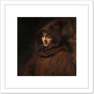 Artery8 Rembrandt Titus Van Rijn In Monks Habit Portrait 8X8 Inch Square Wooden Framed Wall Art Print Picture with Mount in White White Artery8 Rembrandt Titus Van Rijn In Monks Habit Portrait 8X8 Inch Square Wooden Framed Wall Art Print Picture with Mount in White White