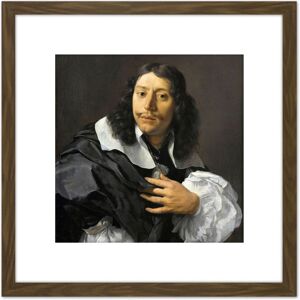 Artery8 Rembrandt Van Rijn Selfportrait Life Drawing 8X8 Inch Square Wooden Framed Wall Art Print Picture with Mount in Brown Brown Artery8 Rembrandt Van Rijn Selfportrait Life Drawing 8X8 Inch Square Wooden Framed Wall Art Print Picture with Mount in Brown Brown