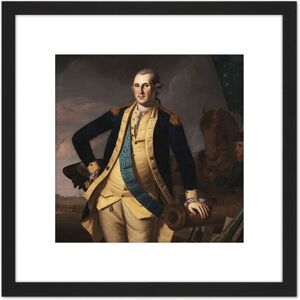 Artery8 Peale George Washington Battle Princeton 8X8 Inch Square Wooden Framed Wall Art Print Picture with Mount in Black Black Artery8 Peale George Washington Battle Princeton 8X8 Inch Square Wooden Framed Wall Art Print Picture with Mount in Black Black