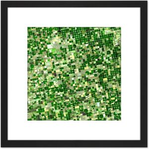 Artery8 Crops Kansas Satellite Image Photograph 8X8 Inch Square Wooden Framed Wall Art Print Picture with Mount in Black Black Artery8 Crops Kansas Satellite Image Photograph 8X8 Inch Square Wooden Framed Wall Art Print Picture with Mount in Black Black