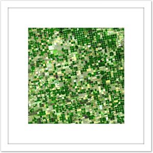 Artery8 Crops Kansas Satellite Image Photograph 8X8 Inch Square Wooden Framed Wall Art Print Picture with Mount in White White Artery8 Crops Kansas Satellite Image Photograph 8X8 Inch Square Wooden Framed Wall Art Print Picture with Mount in White White