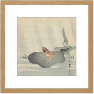 Artery8 Ohara Koson Frog Lotus Leaf Pond Japan Painting 8X8 Inch Square Wooden Framed Wall Art Print Picture with Mount in Light Oak Light Oak Artery8 Ohara Koson Frog Lotus Leaf Pond Japan Painting 8X8 Inch Square Wooden Framed Wall Art Print Picture with Mount in Light Oak Light Oak